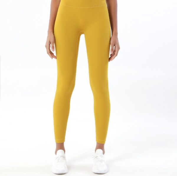 Double-sided nude yoga pants women High waisted peach hip lift exercise pants women - Image 3