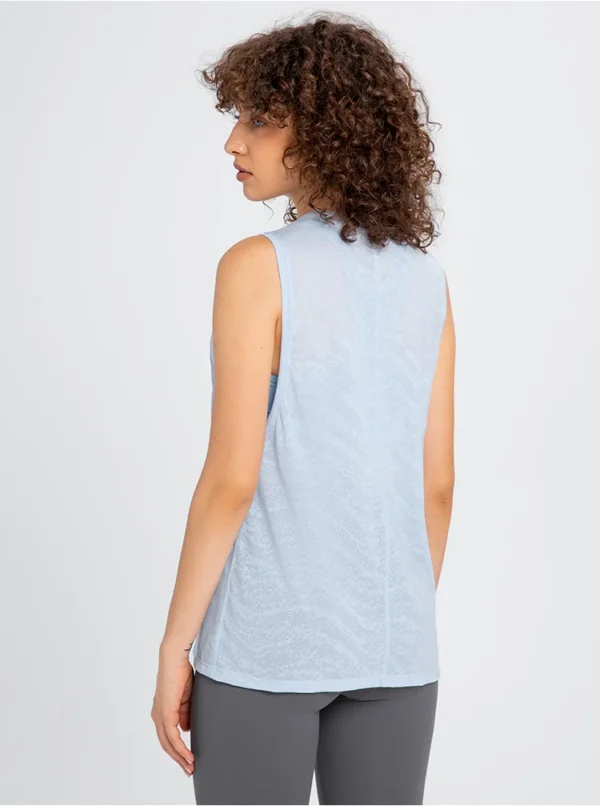 Womens Clothing Flowing Yoga Tank Tops Sports Top Gym Fitness Outdoor Jogging Workout Breathable All-match Jacquard Fabric Loose Vest - Image 3