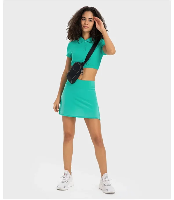 Flowing YOGA Outfits Womens Dresses Skirt Tennis Golf Wear Gym Leggings Women's Pleated Skirt Outdoor Jogging Yoga Fitness Sport Skort - Image 3
