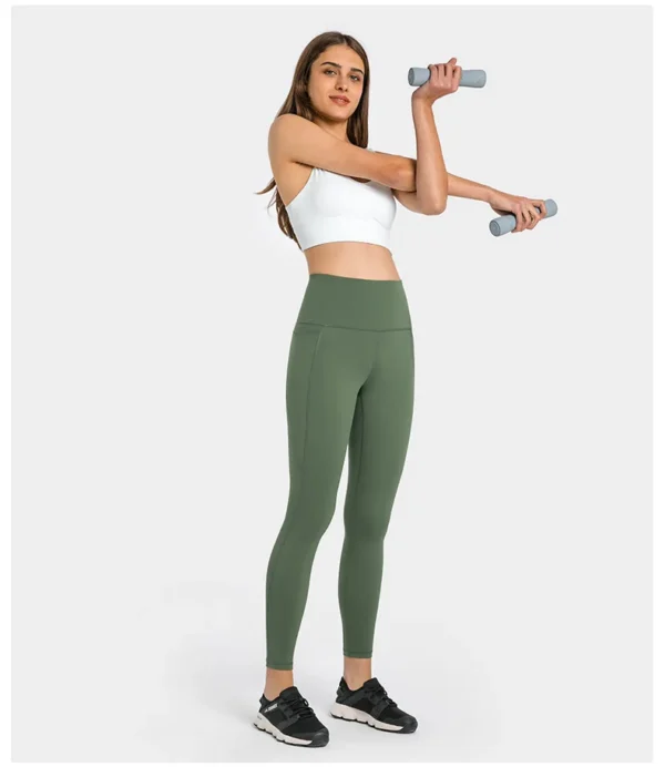 Flowing YOGA Outfits women's Pants Gym Leggings Sportswear Yoga Wear Sport Fitness High Waist Outdoor Jogging Workout Pocket Womans Clothing - Image 3