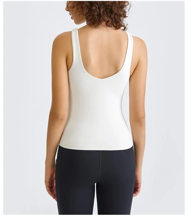 Flowing YOGA Outfits Yoga Top Women Tank Top Gym Sports Top Fitness Workout Underwear Vest Womens Clothing Long Style Jogging Bra with Chest Pad - Image 3