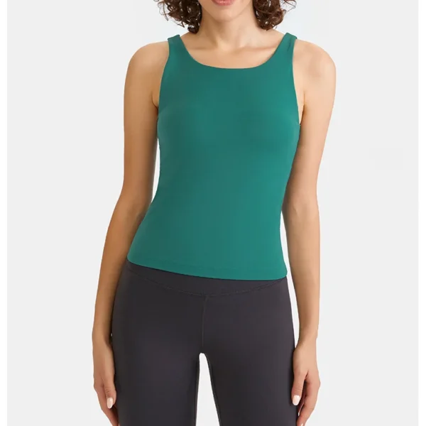 Flowing YOGA Outfits Yoga Top Women Tank Top Gym Sports Top Fitness Workout Underwear Vest Womens Clothing Long Style Jogging Bra with Chest Pad