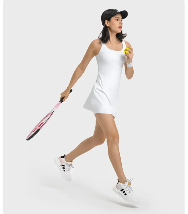 Flowing YOGA Outfits Women's Skirt Tennis Gym Yoga Fitness Pleated Golf Wear Women's Golf Clothing Outdoor Leisure Sport Elastic Chest Pad Skirt - Image 5