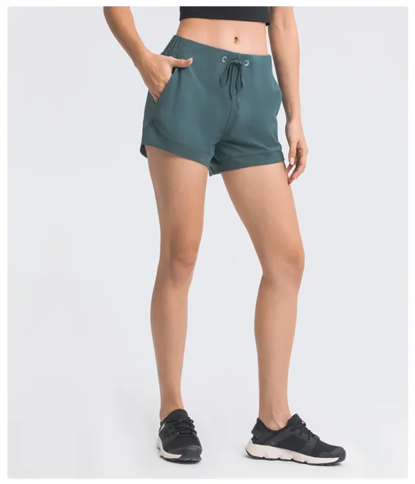 YOGA Gym Womens Clothing Fitness Shorts FlowingYoga Sport High Waist Breathable Outdoor Leggings Summer Leisure Workout Cycling Shorts - Image 3