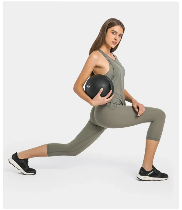 Flowing YOGA Outfits Womens Clothing Yoga Tank Top Gym Sports Top Underwear Bra Outdoor Jogging Fitness Jacquard Fabric Crop Leisure Blouse Vest - Image 4