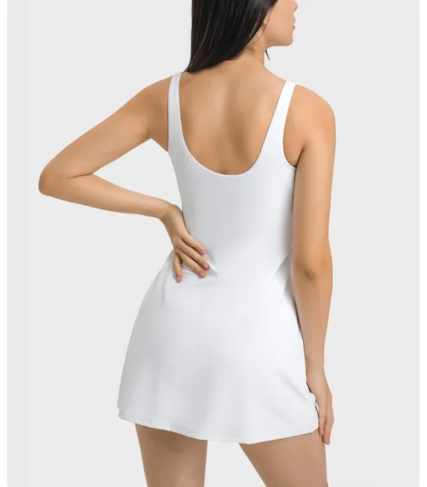 Flowing YOGA Outfits Women's Skirt Tennis Gym Yoga Fitness Pleated Golf Wear Women's Golf Clothing Outdoor Leisure Sport Elastic Chest Pad Skirt - Image 3