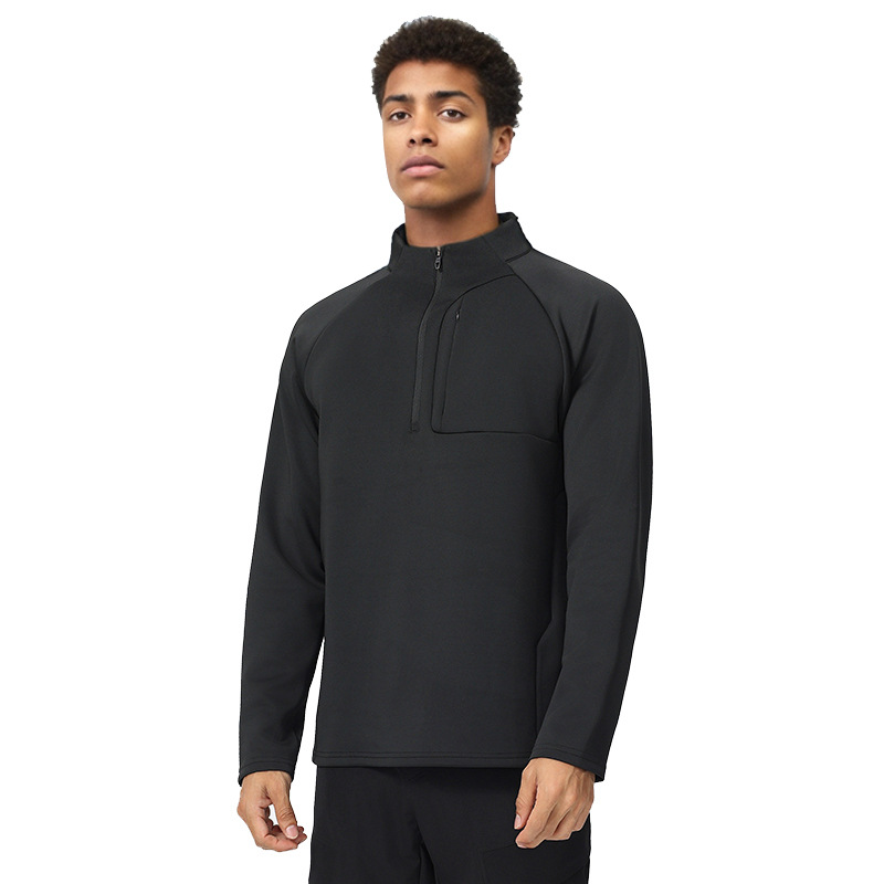 Foreign trade fitness T-shirt long sleeve quick-drying running training suit half zipper slim fit pullover stand collar sports sweatshirt - Image 3