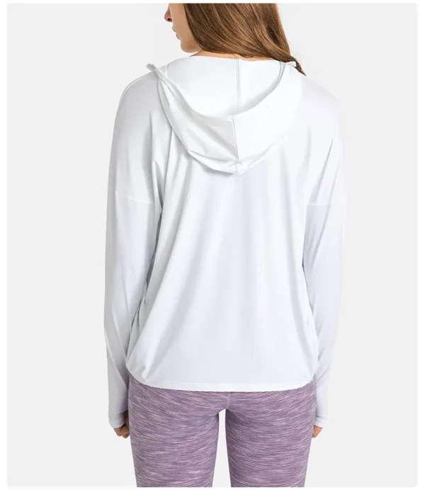 Flowing YOGA Outfits Women's Spring Jacket Breathable Quick Dry Yoga Gym Fitness Sport Top Outdoor Mountaineering Sun Protection Clothing Coat - Image 4