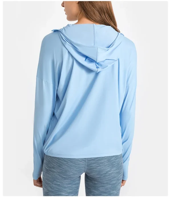 Flowing YOGA Outfits Women's Spring Jacket Breathable Quick Dry Yoga Gym Fitness Sport Top Outdoor Mountaineering Sun Protection Clothing Coat