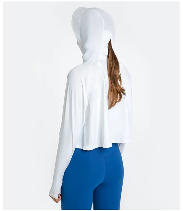 Flowing YOGA Outfits Yoga Fitness Jackets Windbreak Breathable Quick Dry Sports and Leisure Outdoor Sun Protection Clothing Hooded Women Jacket - Image 2