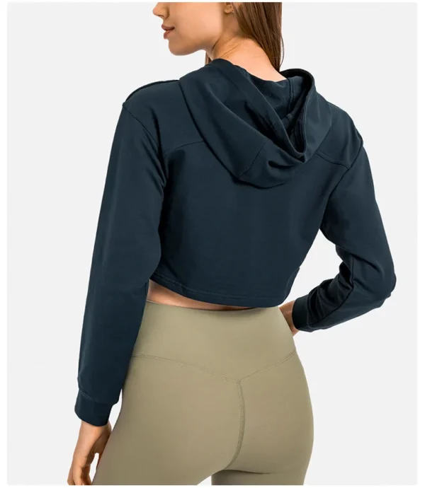 Flowing YOGA Outfits Women's Long Sleeve Top Gym Yoga Fitness Shirts Hoodies Crop Top Tracksuit Sweatshirt Outdoor Jogging Leisure Blouses - Image 3