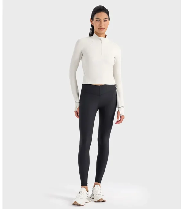 Flowing YOGA Outfits womens Clothing Gym Top Yoga Sport Outdoor Casual Jogging Crop Top Sportswear Women's Sports Jacket Long Sleeve Sweatshirts - Image 3