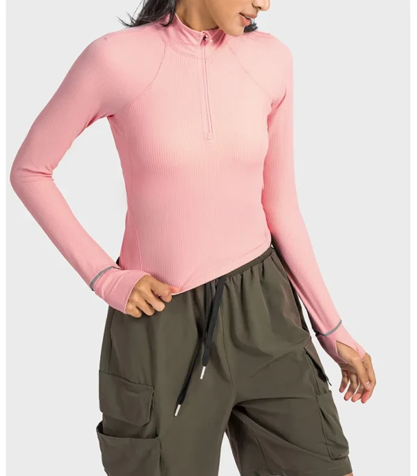 Flowing YOGA Outfits womens Clothing Gym Top Yoga Sport Outdoor Casual Jogging Crop Top Sportswear Women's Sports Jacket Long Sleeve Sweatshirts - Image 5