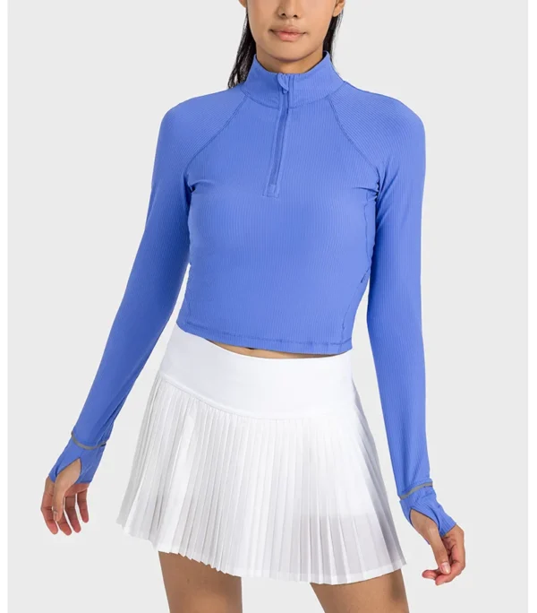 Flowing YOGA Outfits womens Clothing Gym Top Yoga Sport Outdoor Casual Jogging Crop Top Sportswear Women's Sports Jacket Long Sleeve Sweatshirts
