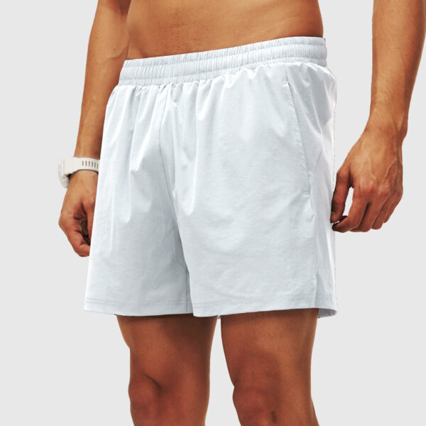 Men's running quick-drying shorts summer breathable ice silk nude fitness back waist zipper pocket sports shorts - Image 2