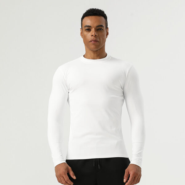 Nylon Fitness Wear Men's Long Sleeve Sports Elastic High Intensity Training Tights - Image 2
