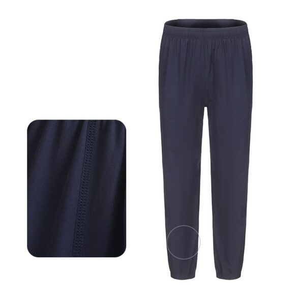 Sports Pants Casual Woven Ice Silk Trousers Breathable Basketball Training Fitness Black Cuffed Sweatpants - Image 6