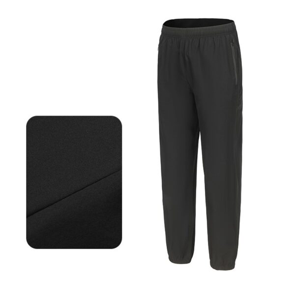 Sports Pants Casual Woven Ice Silk Trousers Breathable Basketball Training Fitness Black Cuffed Sweatpants - Image 5