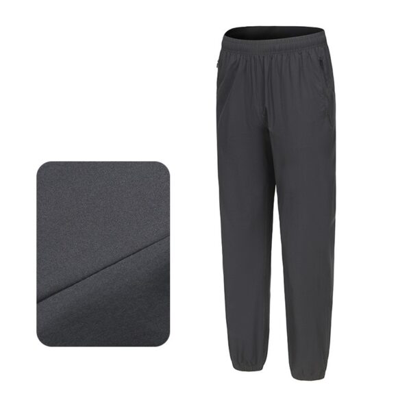 Sports Pants Casual Woven Ice Silk Trousers Breathable Basketball Training Fitness Black Cuffed Sweatpants - Image 4