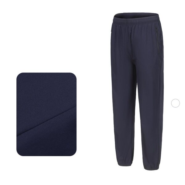 Sports Pants Casual Woven Ice Silk Trousers Breathable Basketball Training Fitness Black Cuffed Sweatpants - Image 3