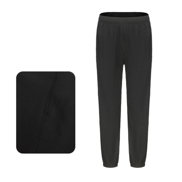 Sports Pants Casual Woven Ice Silk Trousers Breathable Basketball Training Fitness Black Cuffed Sweatpants - Image 2