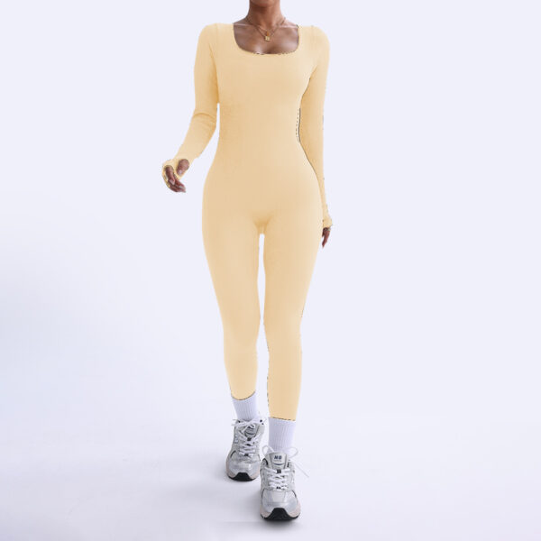 Sports Yoga Bodysuit Long Sleeve Quick Dry Tight Fitness Bodysuit - Image 3