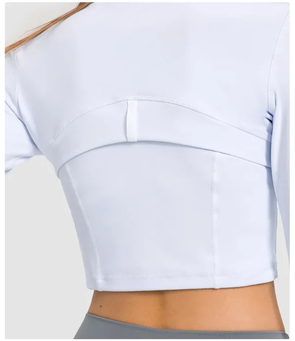 Women's Jacket Outerwear Suit for Fitness Gym Following Yoga Sport Stretch Slim Coat Jackets Stand-up Collar Windproof Zipper Crop Top - Image 6
