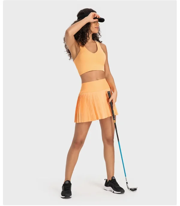 Womens Clothing Gym Shorts Leggings Outdoor Jogging Flowing Yoga Sport Fitness Skirt Tennis Golf Women Clothing Pleated Skirt With Logo - Image 3